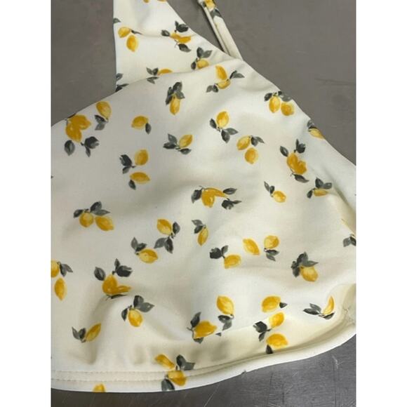 Abercrombie & Fitch Bikini Yellow Lemon Print High Waist Swimsuit Sz L - Picture 4 of 15